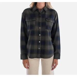 NEW JETTY women's anchor flannel top in agave